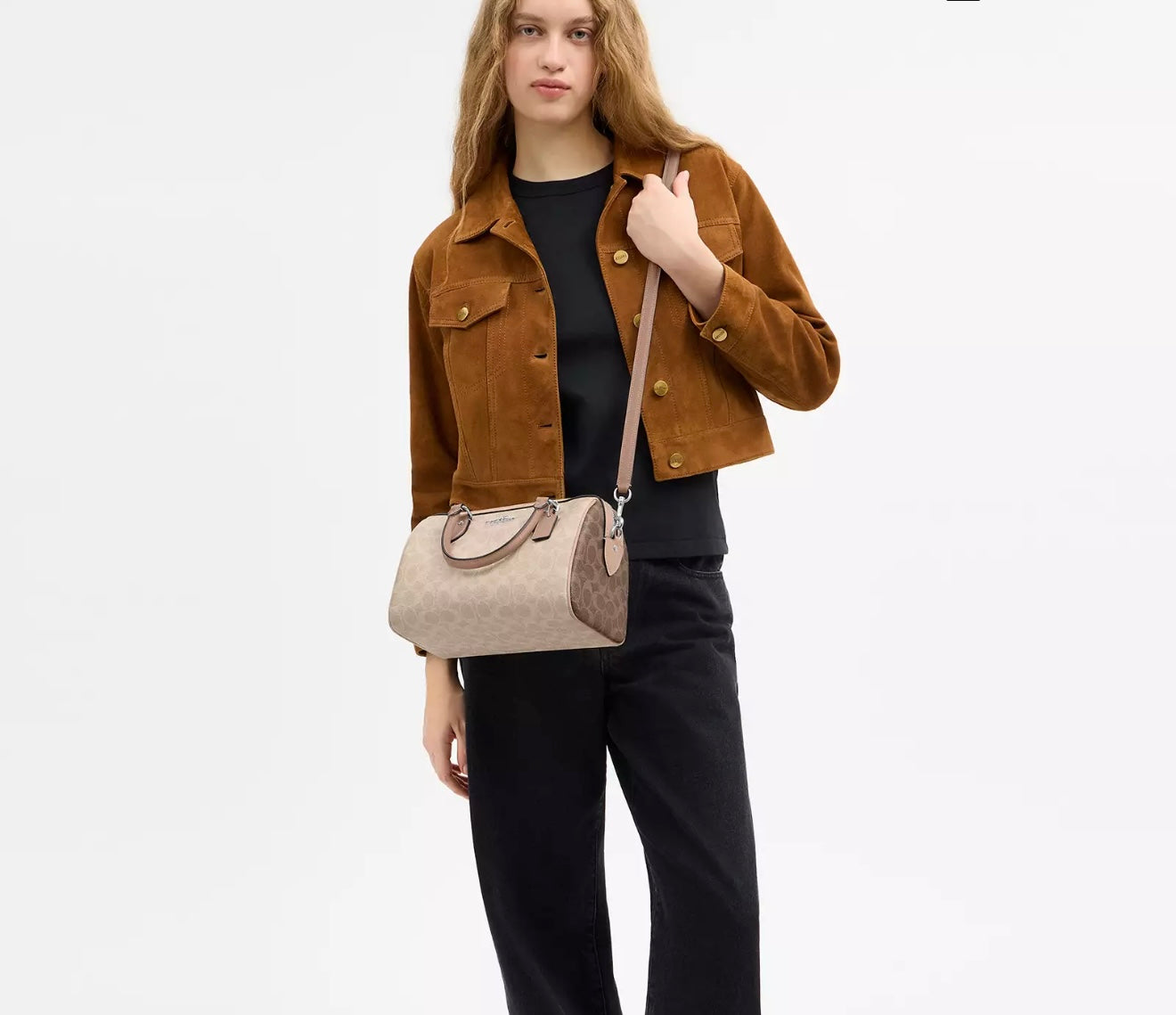 Coach Rowan Satchel Bag (Silver/Sand/Taupe)