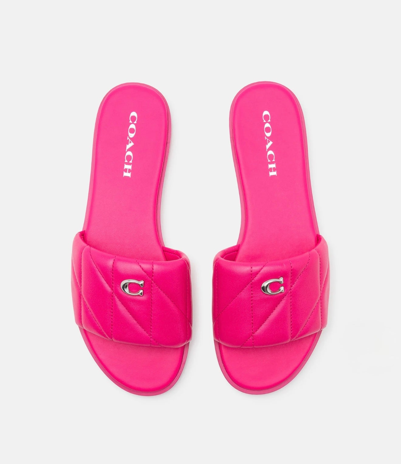 Coach Holly Quilted Leather Sandals (Dragon Fruit)