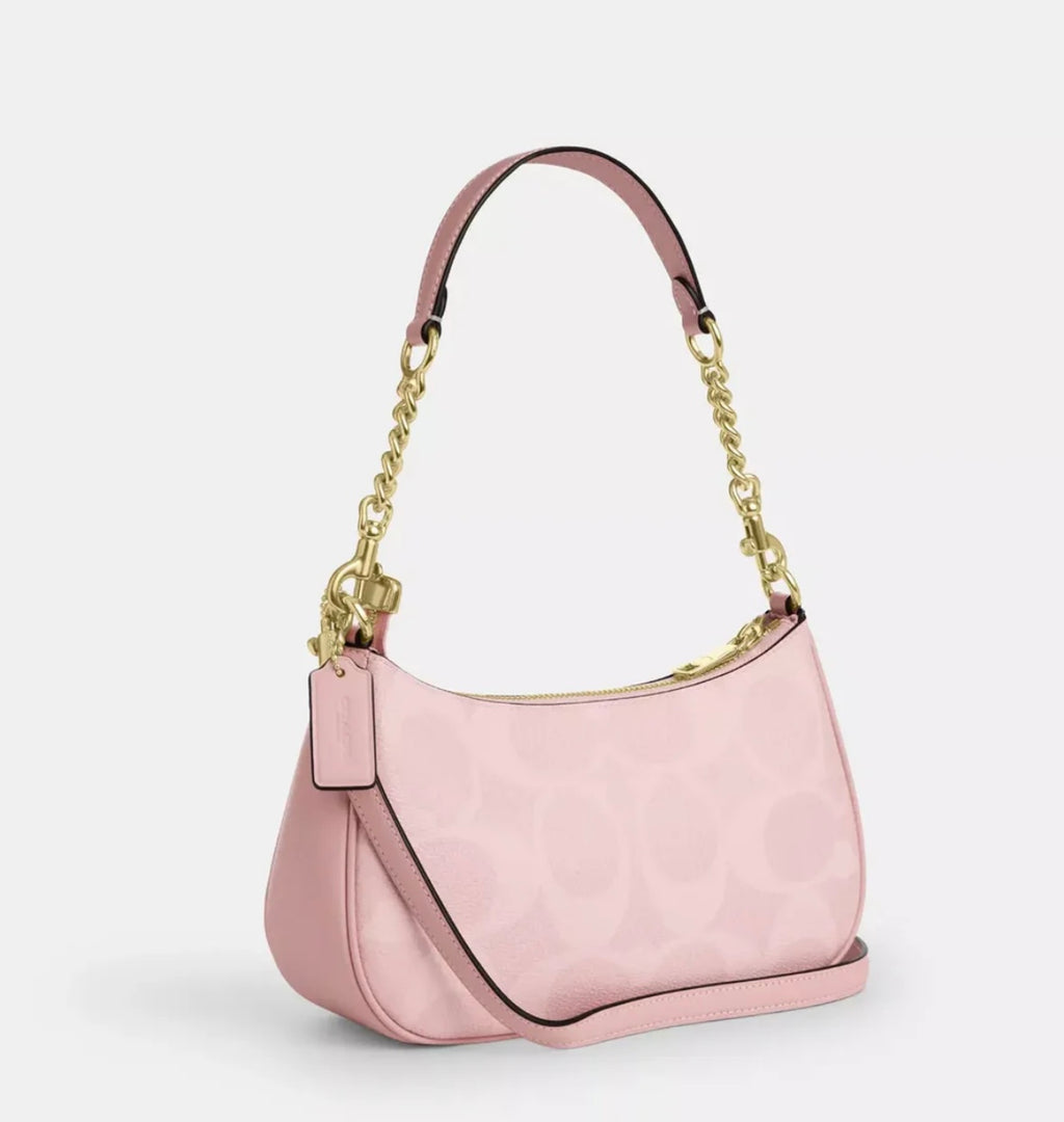 Coach Teri Shoulder Bag in Signature Canvas (Powder Pink)